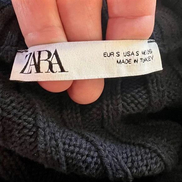 Zara Angle Zip Ribbed Mock Neck Oversized Cotton Sweater - Picture 7 of 8